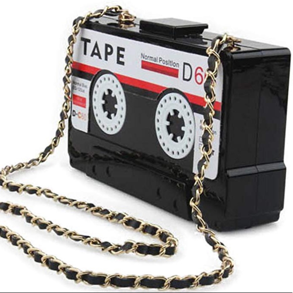 Cassie, Vintage Cassette Tape Clutch, Shoulder Bag - Picture 6 of 8
